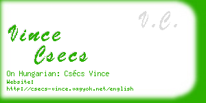 vince csecs business card