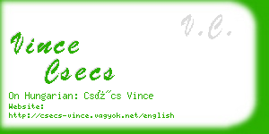 vince csecs business card